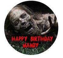 The Walking Dead Zombie TWD Edible Image Photo Cake Topper Sheet Personalized Custom Customized Birthday Party...
