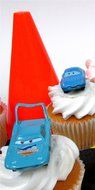 CARS Radiator Springs City Scape 20 Piece Birthday CUPCAkE Topper Set Featuring 12 Random Cars Figures and Radiator... N6