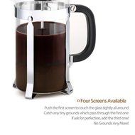 Homitt 34oz French Press Coffee Maker & Tea Maker (8-Cups) with 3 Extra Replacement Screen Mesh,1 Stainless Steel... N5