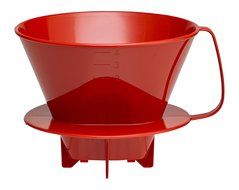 HIC Coffee Filter Cone, Red, Number 2-Size Filter, Brews 2 to 6-Cups N5