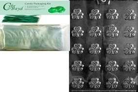 Cybrtrayd P001 Bite Size Shamrocks Chocolate Candy Mold with Exclusive Cybrtrayd Copyrighted Chocolate Molding... N4