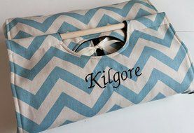 Teal Chevron 9x13 Dish Tote - Can be Personalized, Teal, Aqua Chevron ZigZag Stripe, Free Shipping, American Made N4