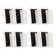 Theater Solutions 4 Pairs of New 8" In Wall Surround Sound HD Home Theater Rectangular Glass Fiber Speakers 4TSS8W