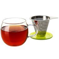 FORLIFE Lucidity Glass Brew-in-Cup with Stainless Infuser and Lid, 12-Ounce/355ml, Teal N17