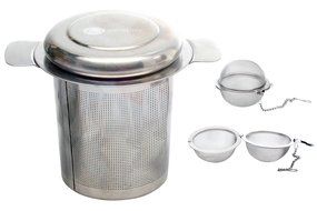 Tea Infuser Set - 1 x Stainless Steel Tea Strainer and 2 x Stainless Steel Mesh Tea Ball N4