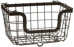 Gourmet Basics by Mikasa General Store Stacking/Nesting Metal Basket, Antique Black