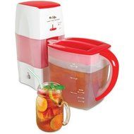 Fresh Tea and Iced Tea Maker with Three-Quart Pitcher, Red