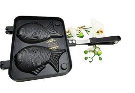 Personal Size Traditional Aluminum Japanese Taiyaki Fish Shaped Hot Dessert Waffle Cake Maker Pan N4