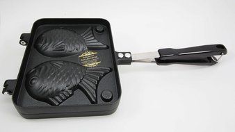 Personal Size Traditional Aluminum Japanese Taiyaki Fish Shaped Hot Dessert Waffle Cake Maker Pan N5