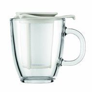Bodum Yo-Yo Set Mug and Tea Strainer, 10-Ounce, Off-White