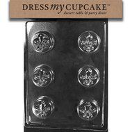 Dress My Cupcake Chocolate Candy Mold, Fleur De Lis Cookie, Set of 6