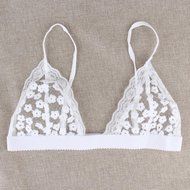 Bra Top ，Beautyvan Comfortable Lingerie Floral Sheer Lace Bra Top Seamless Bralette Cup (L, White) N6