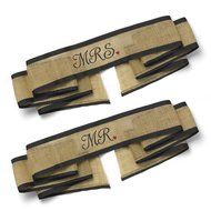 Hortense B. Hewitt Burlap Mr. and Mrs. Chair Sashes, Set of 2 N3