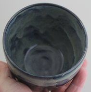 Chawan or Matcha Tea Bowl, Ceramic Bowls, Pottery Handmade in Vermont (Mixed Blue) N8