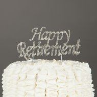 Happy Retirement Cake Topper Party Supplies Decoration Ideas (Silver) N2