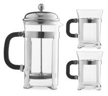 Bruntmor, Premium 34 Oz French Press set 2 mugs 7oz Double Filter Borosilicate Heat Resistant Glass N2