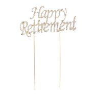 Happy Retirement Cake Topper Party Supplies Decoration Ideas (Silver) N3