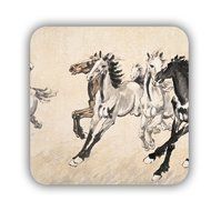 Generic Cup Mat Different Printed Asian Artists Horse Mdf Material N3