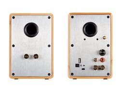 Celsus Sound SP-One active wireless bookshelf speaker with premium bamboo cabinet and carbon fiber speaker N2