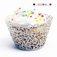 Craft Clouds - Filigree Vine Cupcake Wrappers (White) N12