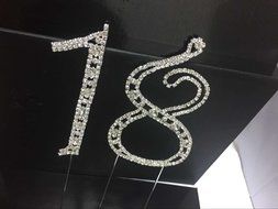 Sharing Star Large Crystal 18 Sweet Eighteen Numbers Bling Birthday Cake Topper Cake Decoration with Crystal Glass... N2