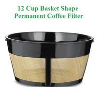 8-12 Cup Basket Shape Permanent Coffee Filter &amp; a set of 6 Charcoal Water Filters for Cuisinart DCC-RWF1 Coffeemakers