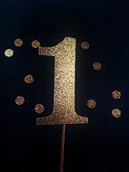 Gold Glitter Number Cake Topper - pick your number N2
