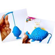 OKDEALS Silicone Fish Tea Leaf Strainer Infuser Herbal Spice Filter Diffuser (Orange) N7
