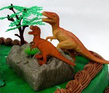 Prehistoric Diplodocus DINOSAUR 12 Piece Birthday CAKE Topper Set Featuring a Diplodocus and 4 Random Dinosaur... N9