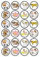 Farm Animals Edible PREMIUM THICKNESS SWEETENED VANILLA, Wafer Rice Paper Cupcake Toppers/Decorations