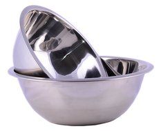 Stainless Steel Cuissentials Set of 2 Kitchen Mixing Bowls Fine Dining Mirror Finish, Flat Base Prep Bowls, Size...