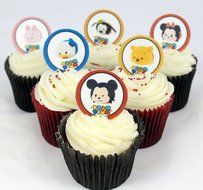 Cakeshop 12 x PRE-CUT Tsum Tsums Edible Cake Toppers - Premium Wafer Paper N3