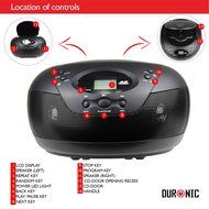 Duronic RCD008 Portable CD Boombox with AM/FM Radio - Connect &amp; play from MP3 Player/Ipod/Iphone N5