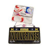 NCAA Michigan Wolverines Metal License Plate Christmas Ornament Foam Ugly Sweater Bundle 2 Pack By Forever Collectibles N3