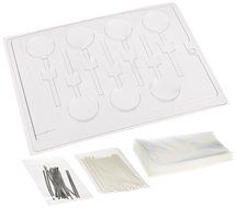 Cybrtrayd 45StK25S-M062 Small Round Lolly Chocolate Candy Mold with Lollipop Supply Kit, 25 Lollipop Sticks, 25... N2