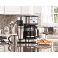 Two Way Brewer Single Serve and 12 cup Coffee Maker w/ Thermal Travel Mug Bundle N2