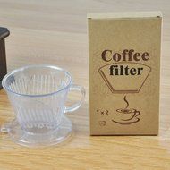 Pansdore Acrylic Coffee Maker Dripper with 40-Count Replacement Paper Filters #102, Cone one Cup Brewer [1-2 people...