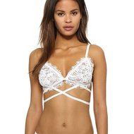 PHOTNO Women White Lace Swimsuit Bandage Vest Lingerie Bra Top N3