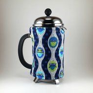 French Press Cozy, 8 cup, Cafetiere Cosy, Insulated Coffee Cover, Handmade, Owl Decor