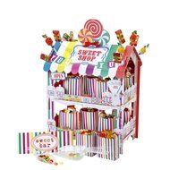 Talking Tables Street Stalls Sweet Shop Multi Stripe 2 Tier Treat Holder Stand, Multicolor N2