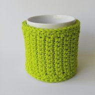 Crochet Coffee Mug Cozy Light Green N3