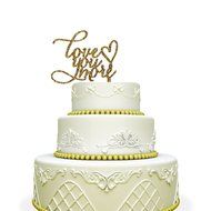 Love You More Wedding Cake Topper with Heart Black N4