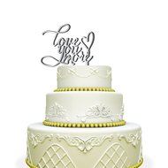 Love You More Wedding Cake Topper with Heart Black N5