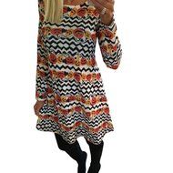 Mini Dress,Morecome Women Halloween Pumpkin Print Long Sleeve Party Swing Mini Dress N4