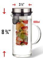 1000ML Borosilicate Glass Fruit Infusion Pitcher / BPA Free Fruit Infuser / Borosilicate Glass Water Pitcher /... N2