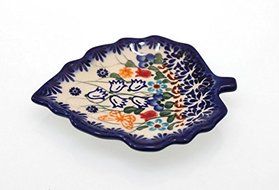 Classic Boleslawiec, Polish Pottery Hand Painted Ceramic Tea Bag Tidy Holder, Diameter: 4.3x5.1inch 516-U-099 N3