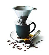 Coffee Dripper Stainless Steel - Reusable Permanent Pour Over Filter Cone and Brewer - Drip Coffee Maker - Double... N5