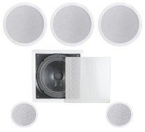 5.1 Home Theater Flush Ceiling Speaker Package- Two Ceiling 6.5" 2-way Speakers, One Ceiling 6.5" 2-way Center...