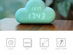 Surborder Shop Creative Cloud Shape LED Digital Alarm Clock with Sound-activated Function, Saving Power Mode and... N2