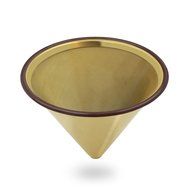 Nicelucky Gold Coated Cone Coffee Filter 304 Stainless Steel Paperless Pour Over Coffee Dripper With Fine Mesh... N3